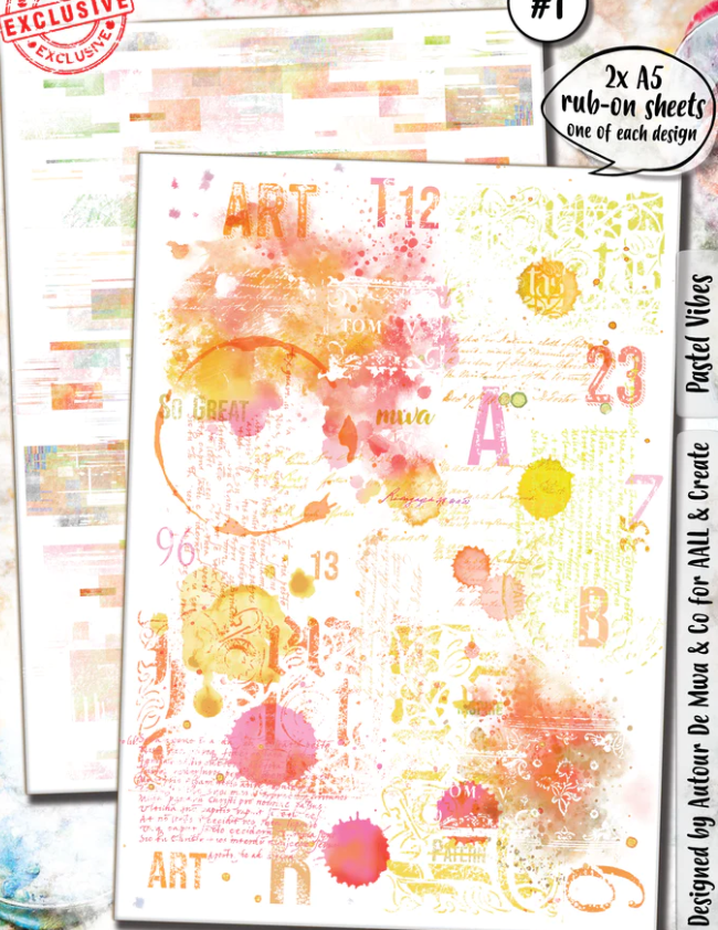 Pastel Vibes - A5 Rub Ons - #1 - Aall and Create