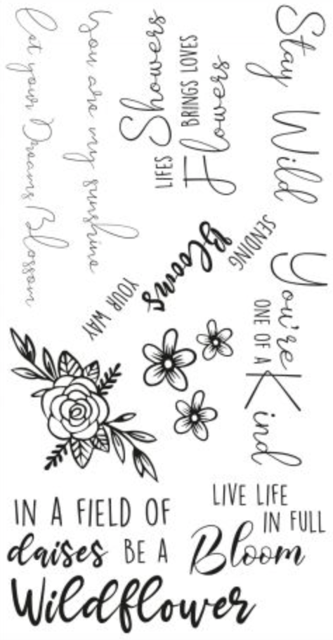 Stamp Set - Spring Bloom Sentiments - Clear Stamps Set 10PK - Sizzix
