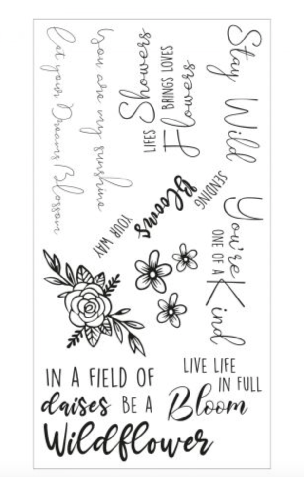 Stamp Set - Spring Bloom Sentiments - Clear Stamps Set 10PK - Sizzix