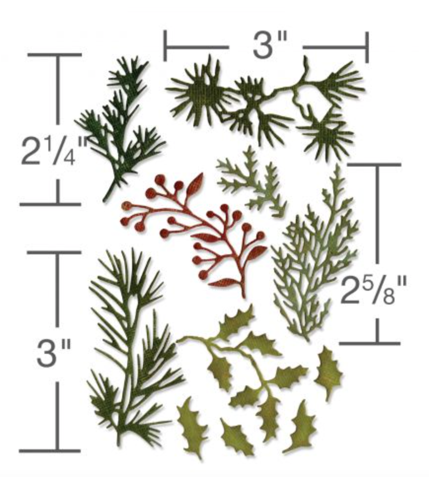 Die - Holiday Greens - Mini by Tim Holtz- Thinlits Die Set 11PK - Sizzix