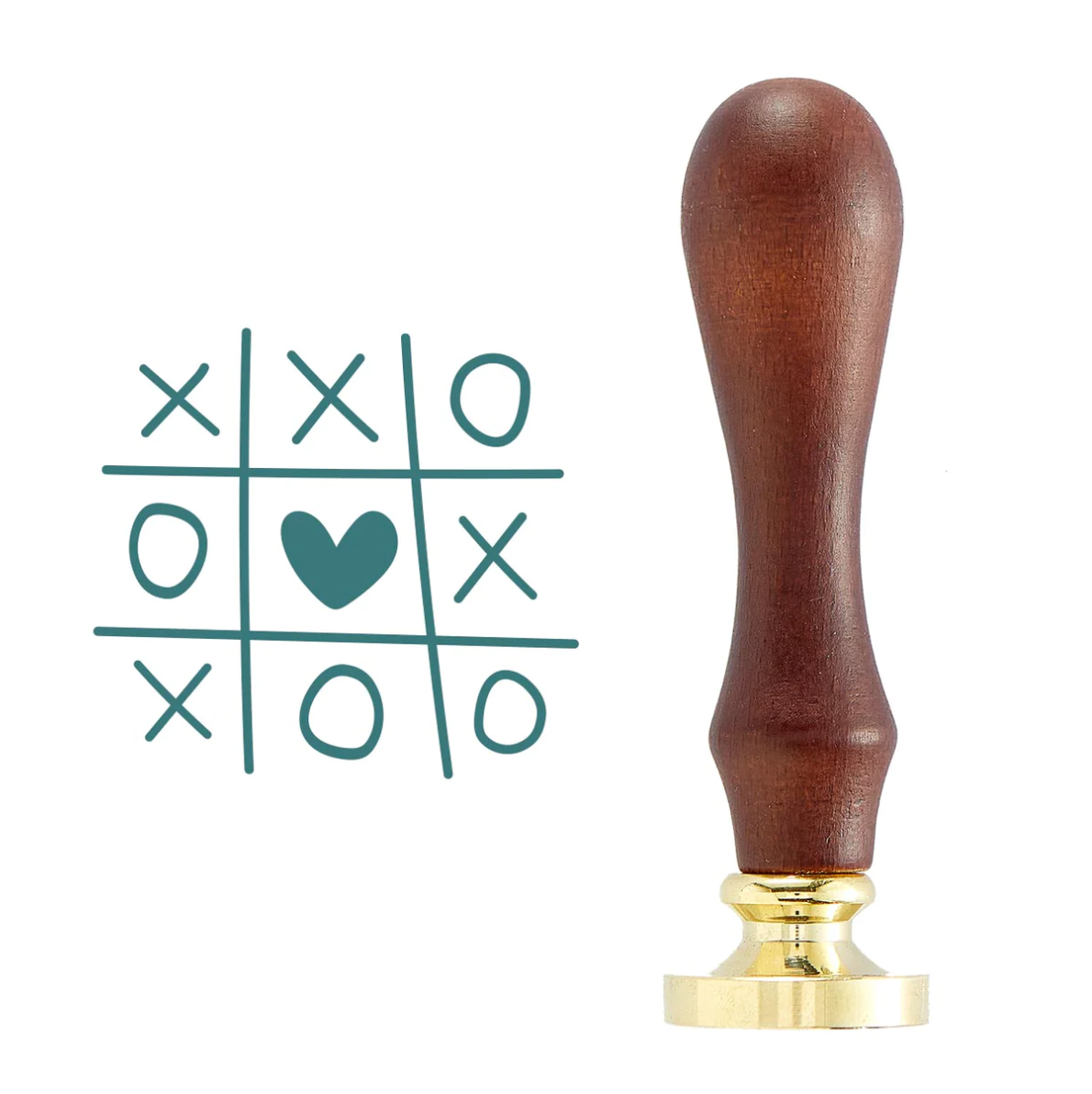 Wax Seal Stamp - Heart Tic Tac Toe - Sealed For Spring Collection - Spellbinders