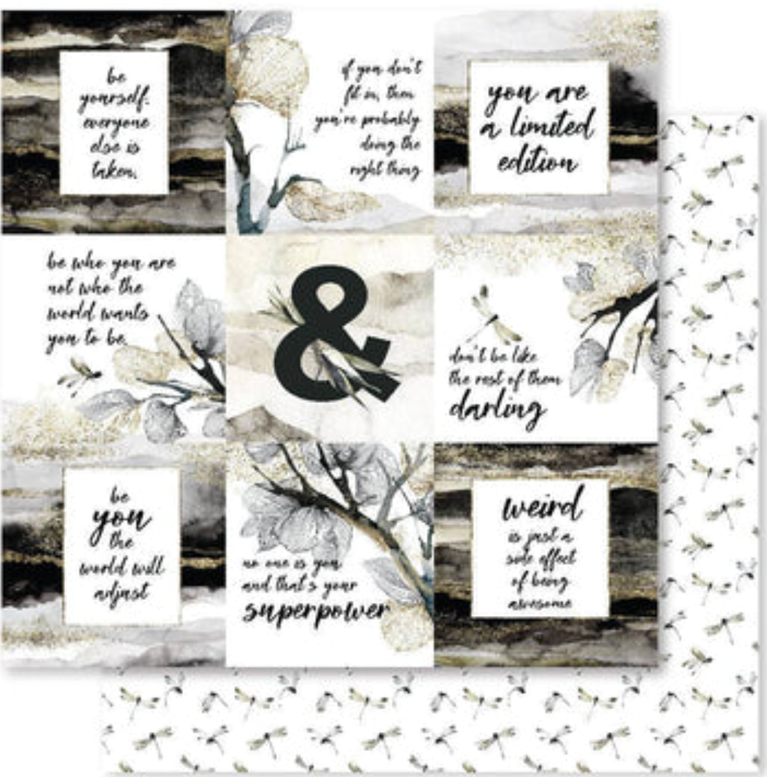 12 x 12 Inch - One Of A Kind - Double Sided Paper - Paper Rose