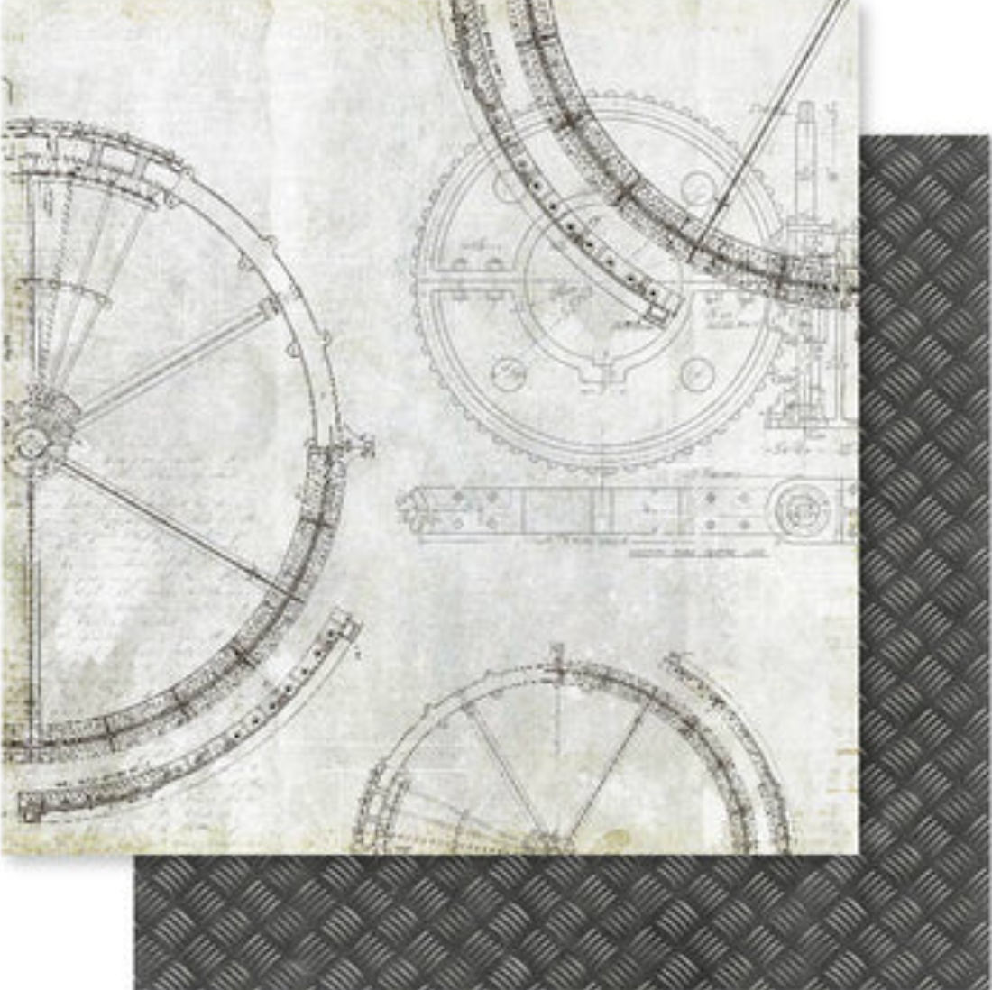 12 x 12 Inch - Blueprint - Double Sided Paper - Paper Rose