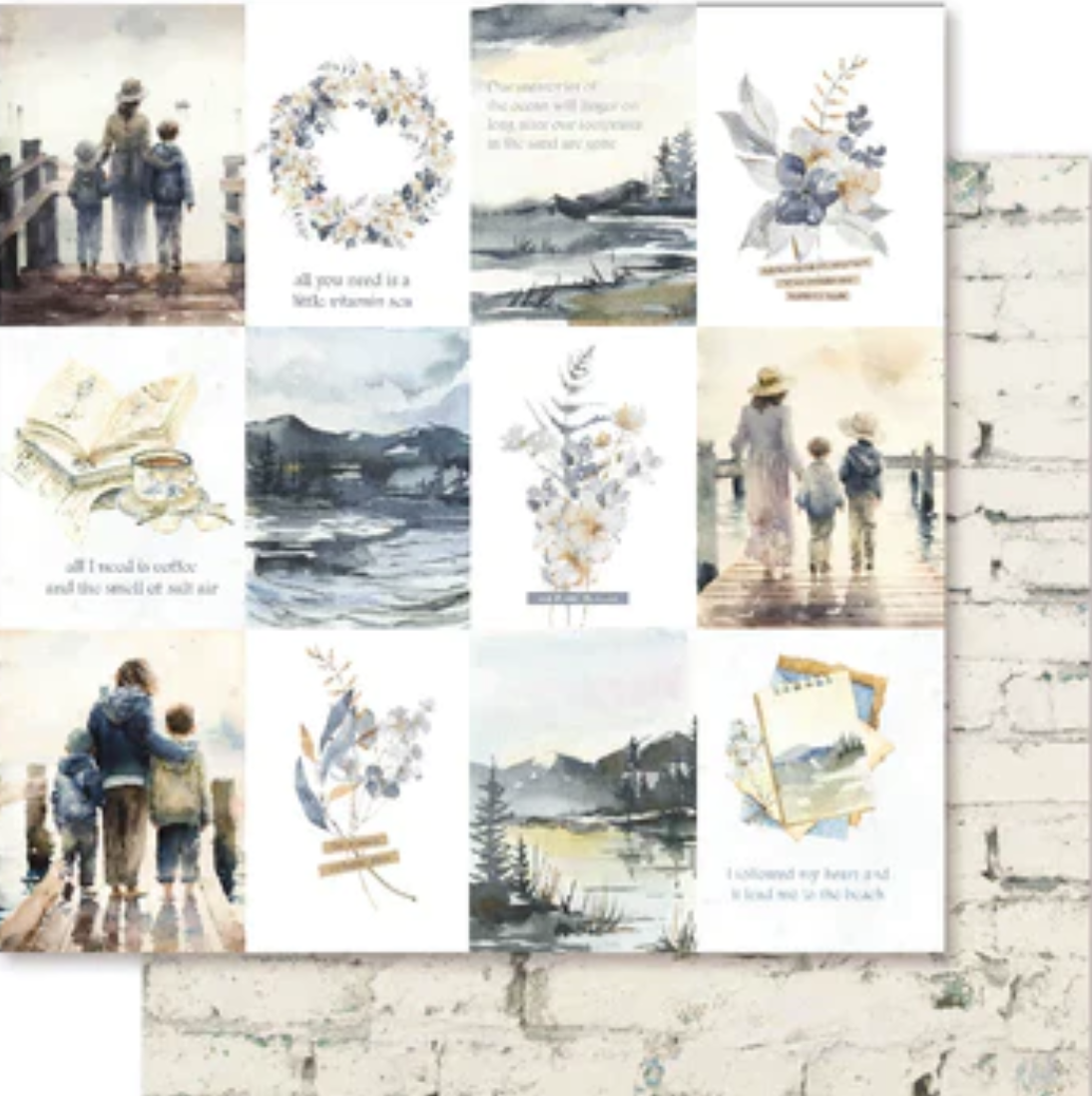 12 x 12 Inch - Morning Memories - Double Sided Paper - Paper Rose