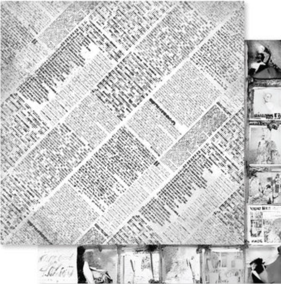 12 x 12 Inch - Fine Print - Double Sided Paper - Paper Rose