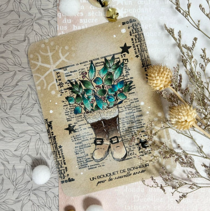 Clear Stamp - Page De Livre - Chou and Flowers