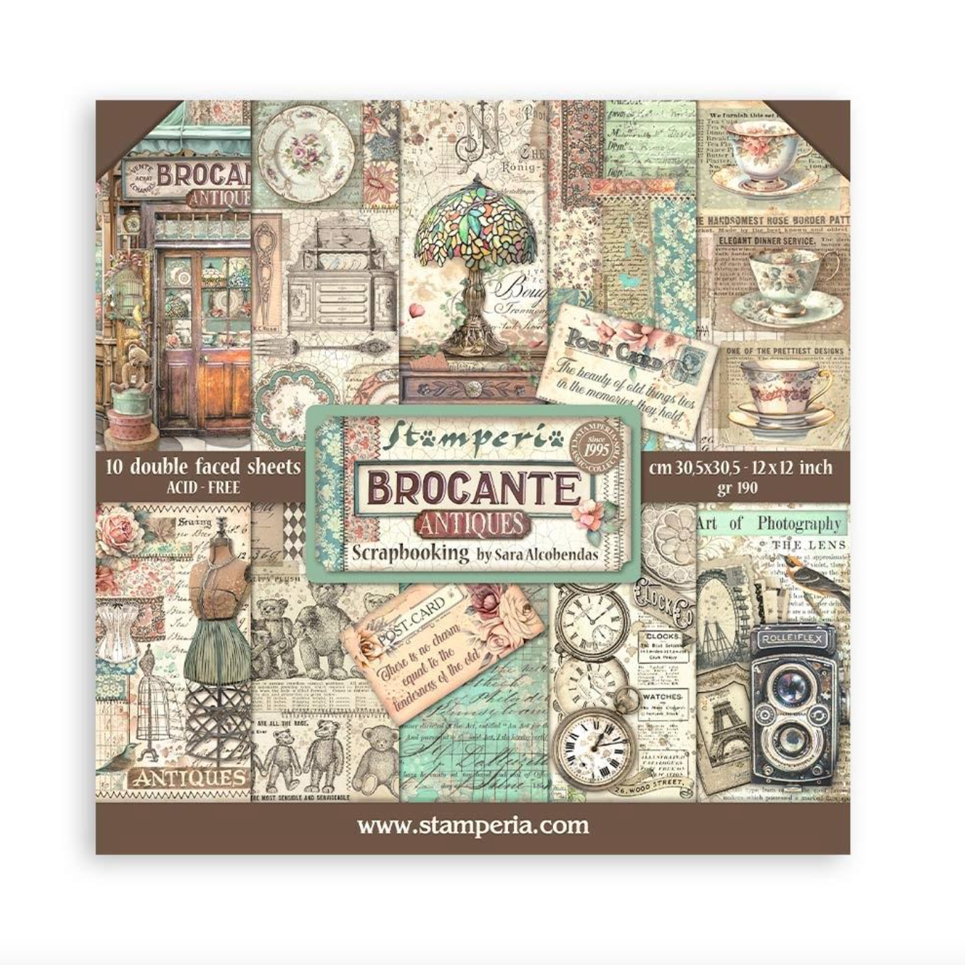 12x12 - Brocante Antique - Double-Sided Paper Pad - 10/Pkg - Stamperia