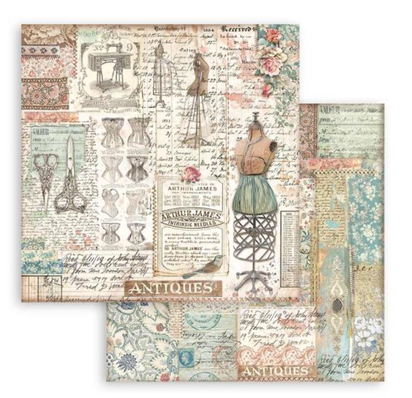 12x12 - Brocante Antique - Double-Sided Paper Pad - 10/Pkg - Stamperia