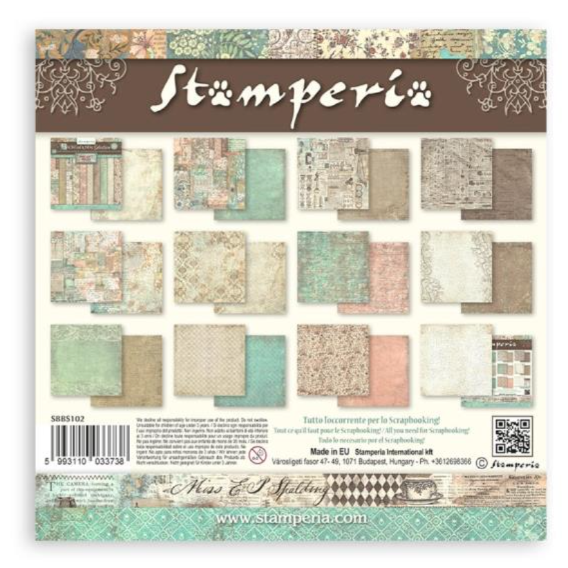 12x12 - Backgrounds - Brocante Antique - Double-Sided Paper Pad - 10/Pkg - Stamperia