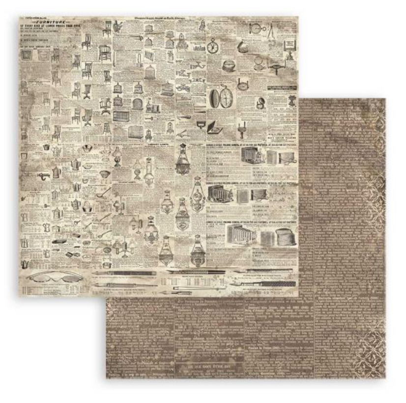 12x12 - Backgrounds - Brocante Antique - Double-Sided Paper Pad - 10/Pkg - Stamperia