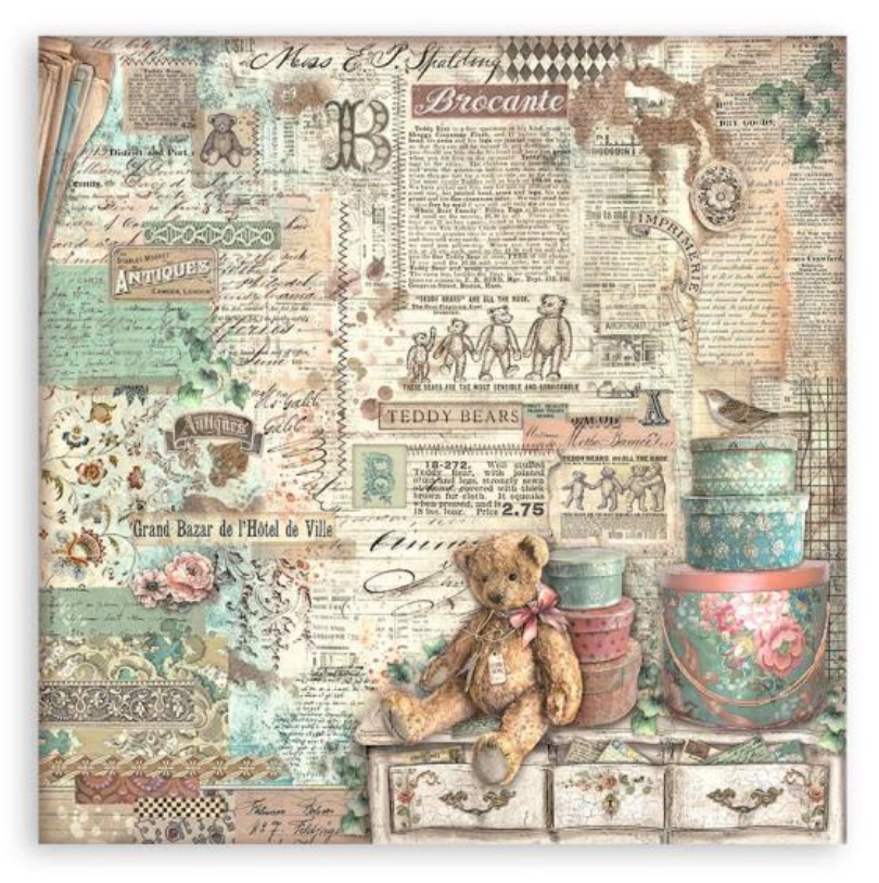12x12 - 22/Pkg - Brocante Antique - Single-Sided Paper Pad - Stamperia
