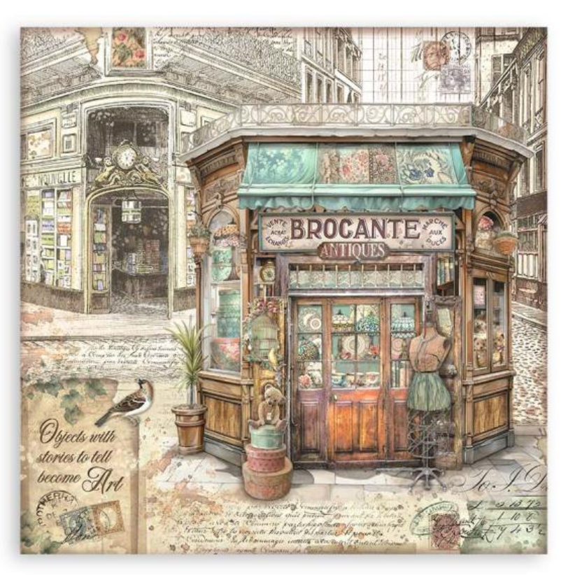 12x12 - 22/Pkg - Brocante Antique - Single-Sided Paper Pad - Stamperia