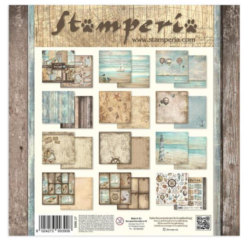 8x8 - Sea Land - Double-Sided Paper Pad - 10/Pkg - Stamperia