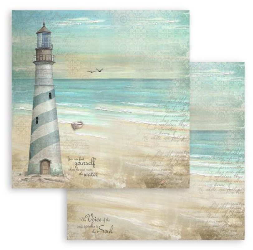 8x8 - Sea Land - Double-Sided Paper Pad - 10/Pkg - Stamperia