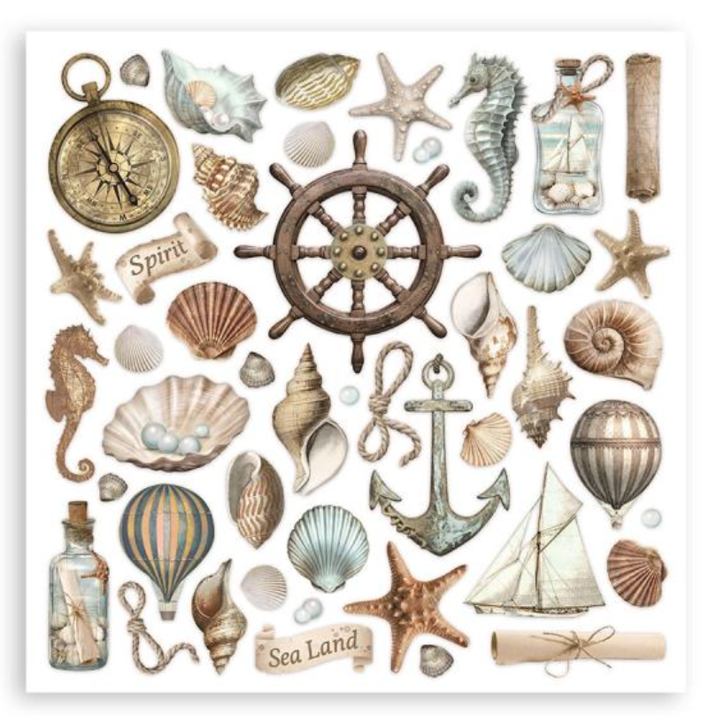 8x8 - Sea Land - Double-Sided Paper Pad - 10/Pkg - Stamperia