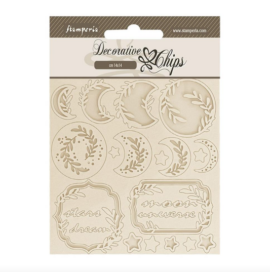 Decorative Chips - Moon - Secret Diary - 5.5"X5.5 - Create Happiness - Stamperia