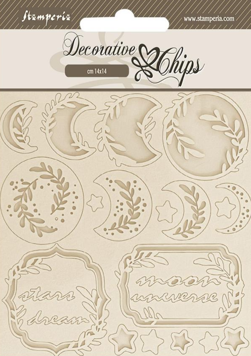 Decorative Chips - Moon - Secret Diary - 5.5"X5.5 - Create Happiness - Stamperia