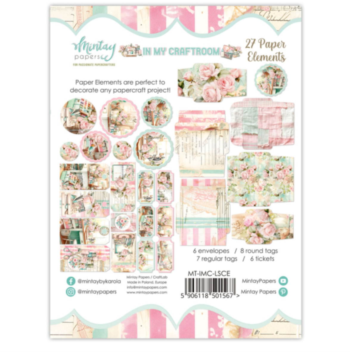 In My Craftroom - Paper Elements - 27 PCS - Mintay Papers