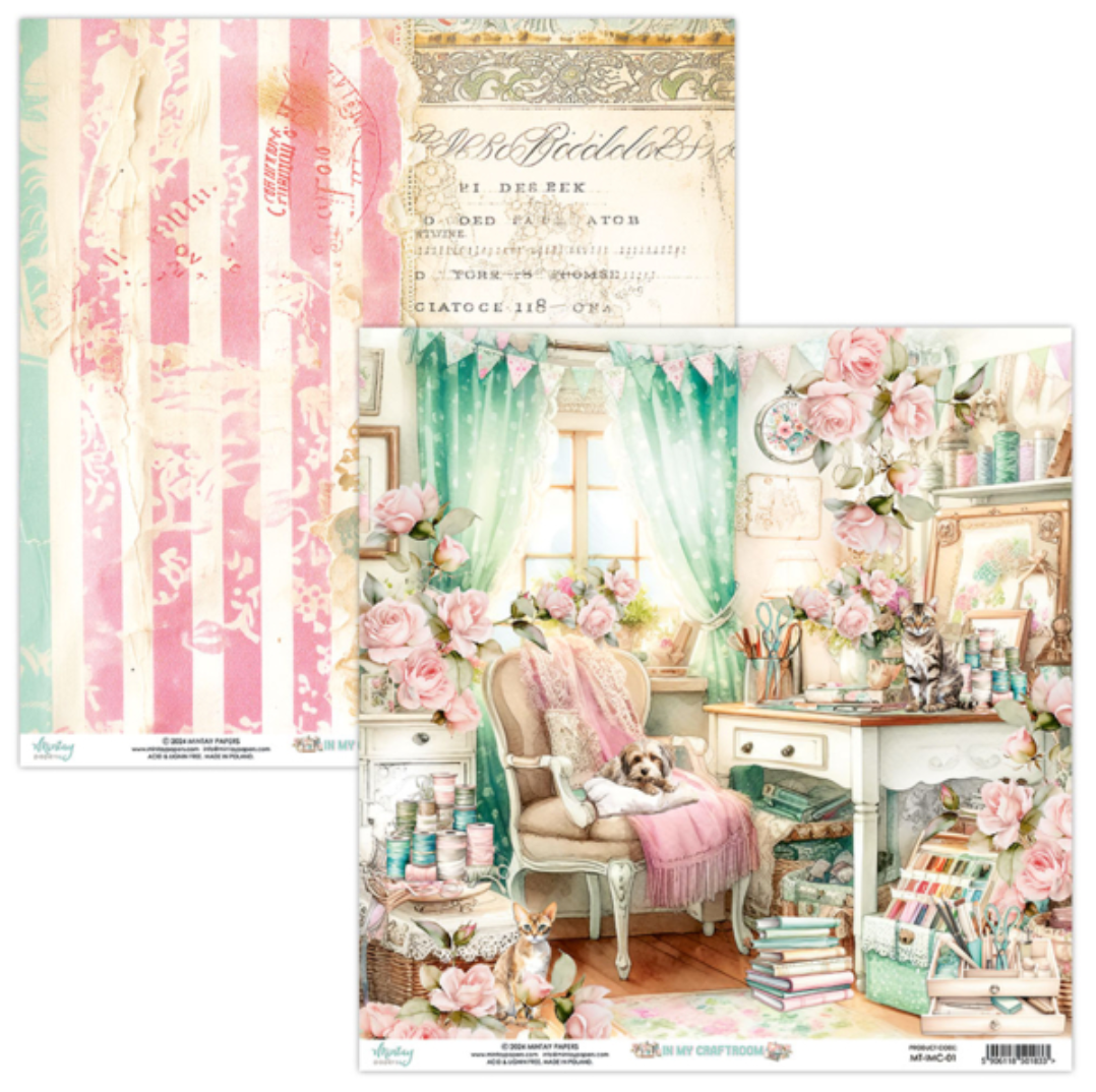 In My Craftroom - 12 x 12 Paper Set - Mintay Papers