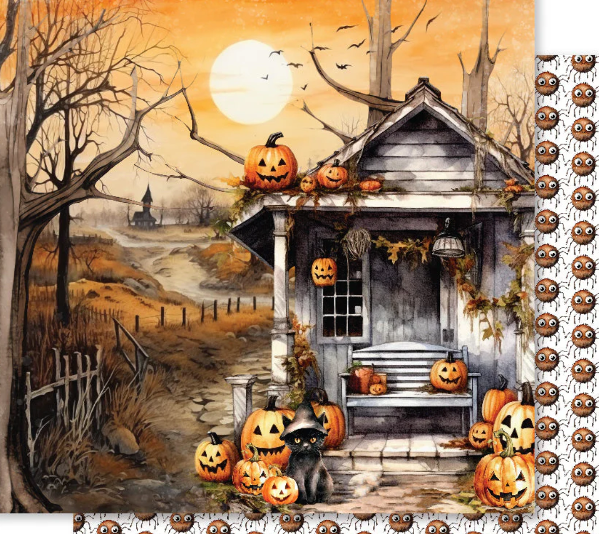 12 x 12 Inch - Spooky Halloween - Double Sided Paper - Paper Rose