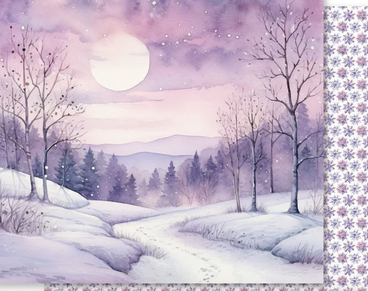 12 x 12 Inch - Enchanting Christmas Basics - Double Sided Paper - Paper Rose