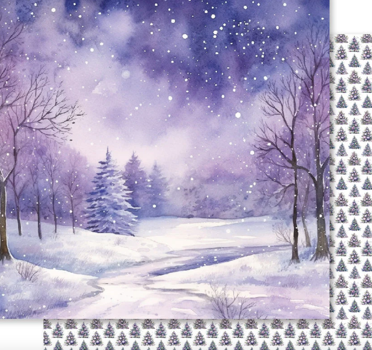 12 x 12 Inch - Enchanting Christmas Basics - Double Sided Paper - Paper Rose