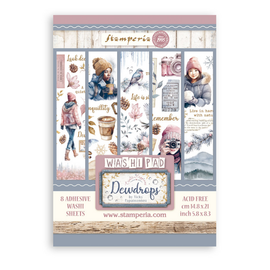 Washi Pad 8/Pkg - Dewdrops - Create Happiness - Stamperia