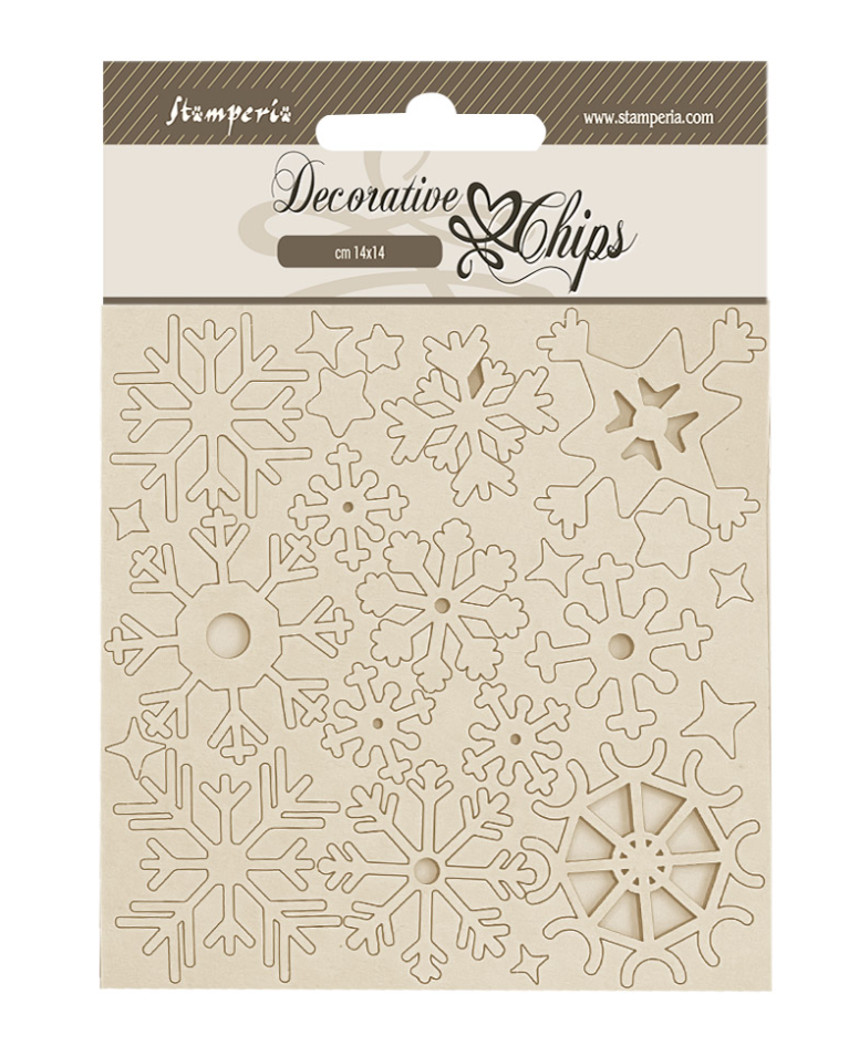Decorative Chips - Dewdrops - Snowflakes - 5.5"X5.5" - Create Happiness - Stamperia