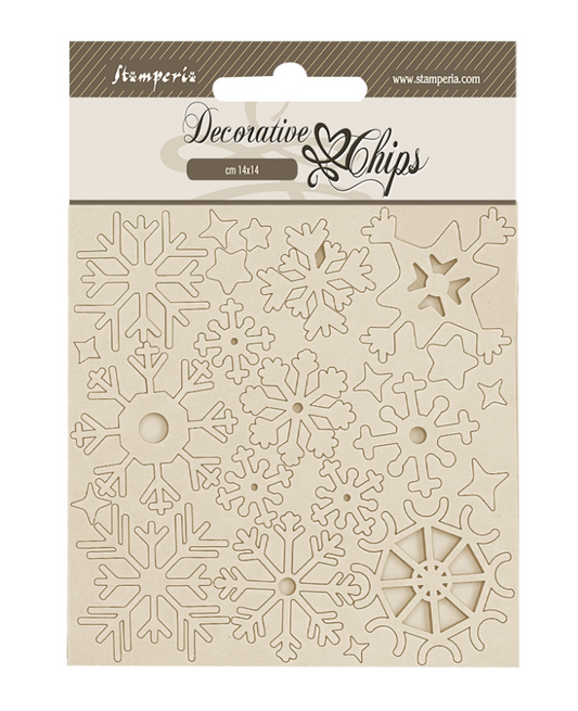 Decorative Chips - Dewdrops - Snowflakes - 5.5"X5.5" - Create Happiness - Stamperia