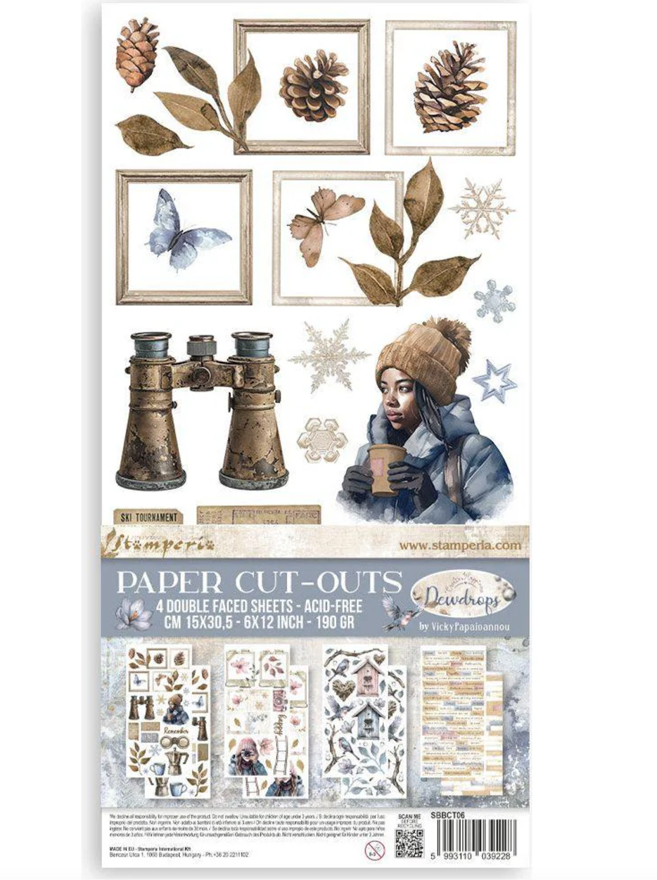 Double-Sided Paper Cut-Outs - Dewdrops - Create Happiness - 4/Pkg - Stamperia