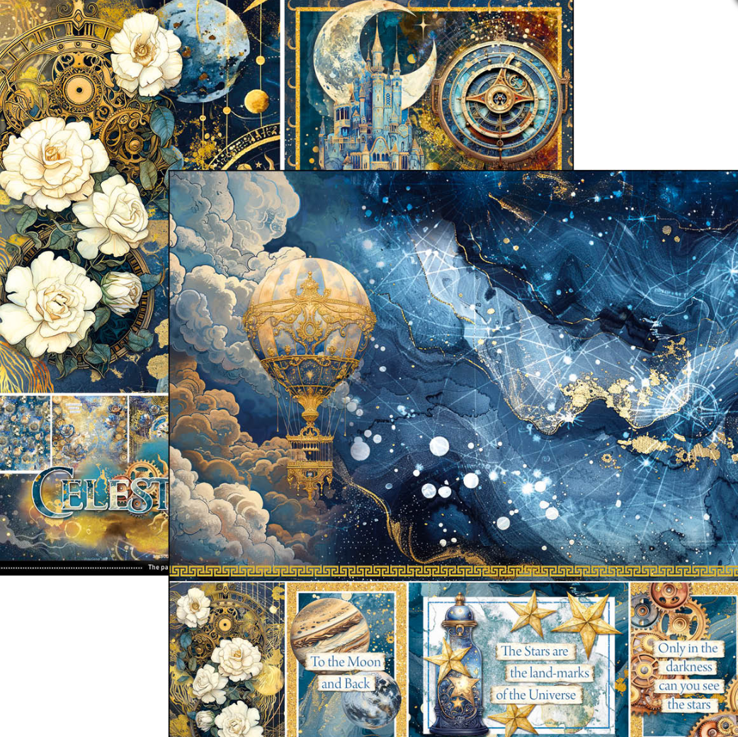 8x8 - Celestial - Paper Pad 12/Pkg - Double Sided Paper - Ciao Bella