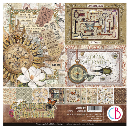 8x8 - Cabinet of Curiosities - Double Sided Paper - 12/Pkg - Ciao Bella