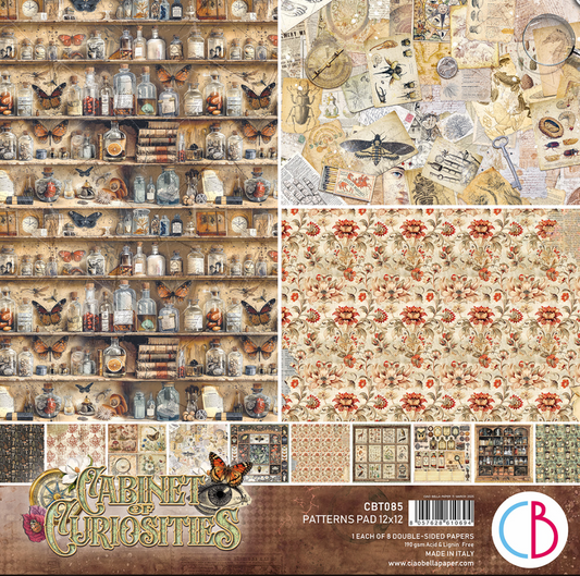 12x12 Patterns Pad - Cabinet of Curiosities - Double Sided Paper - 8/Pkg - Ciao Bella