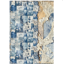 A4 Mixed Media Rice Paper - Urban Blue Denim - Set 4/Pkg- Ciao Bella
