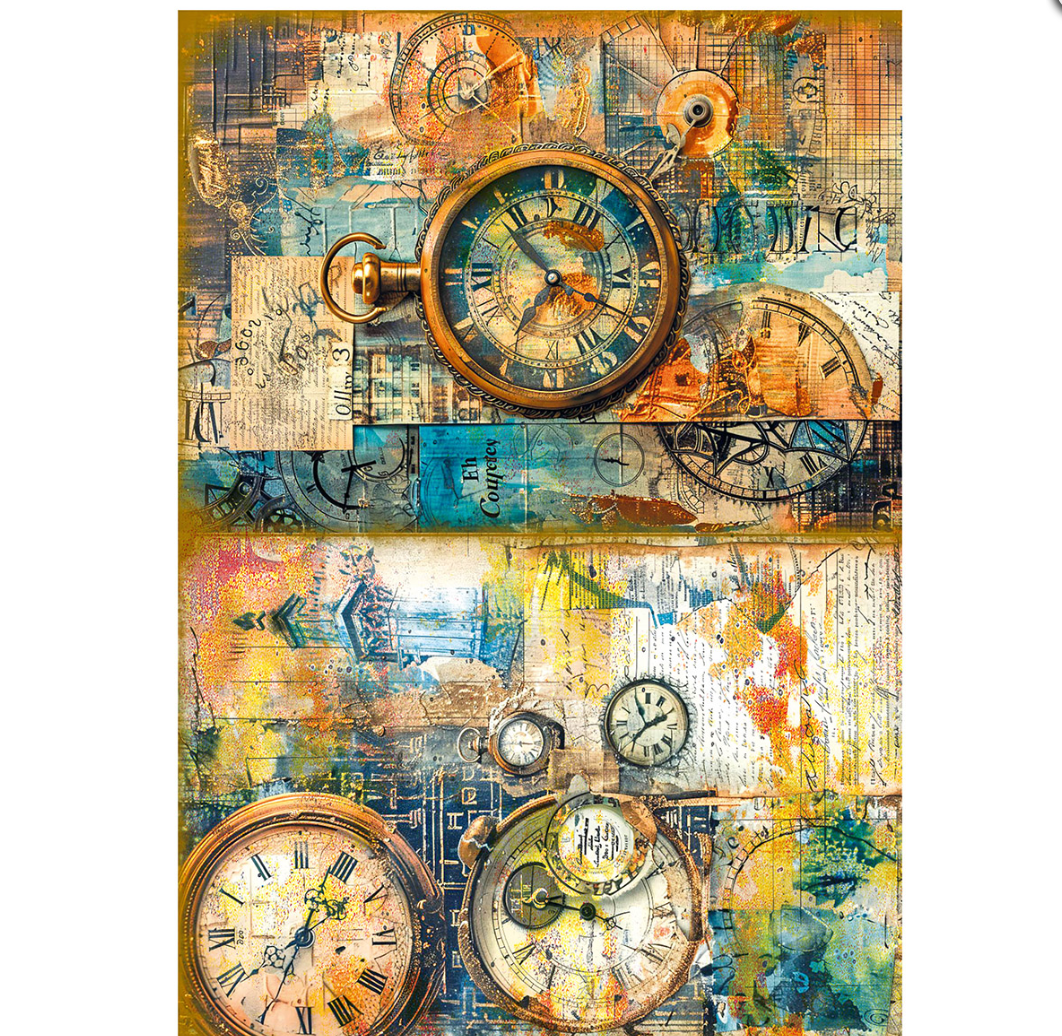 A4 Rice Paper Set - Past Time - 4/Pkg - Ciao Bella