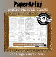 Printed Tissue - Script - Paperartsy