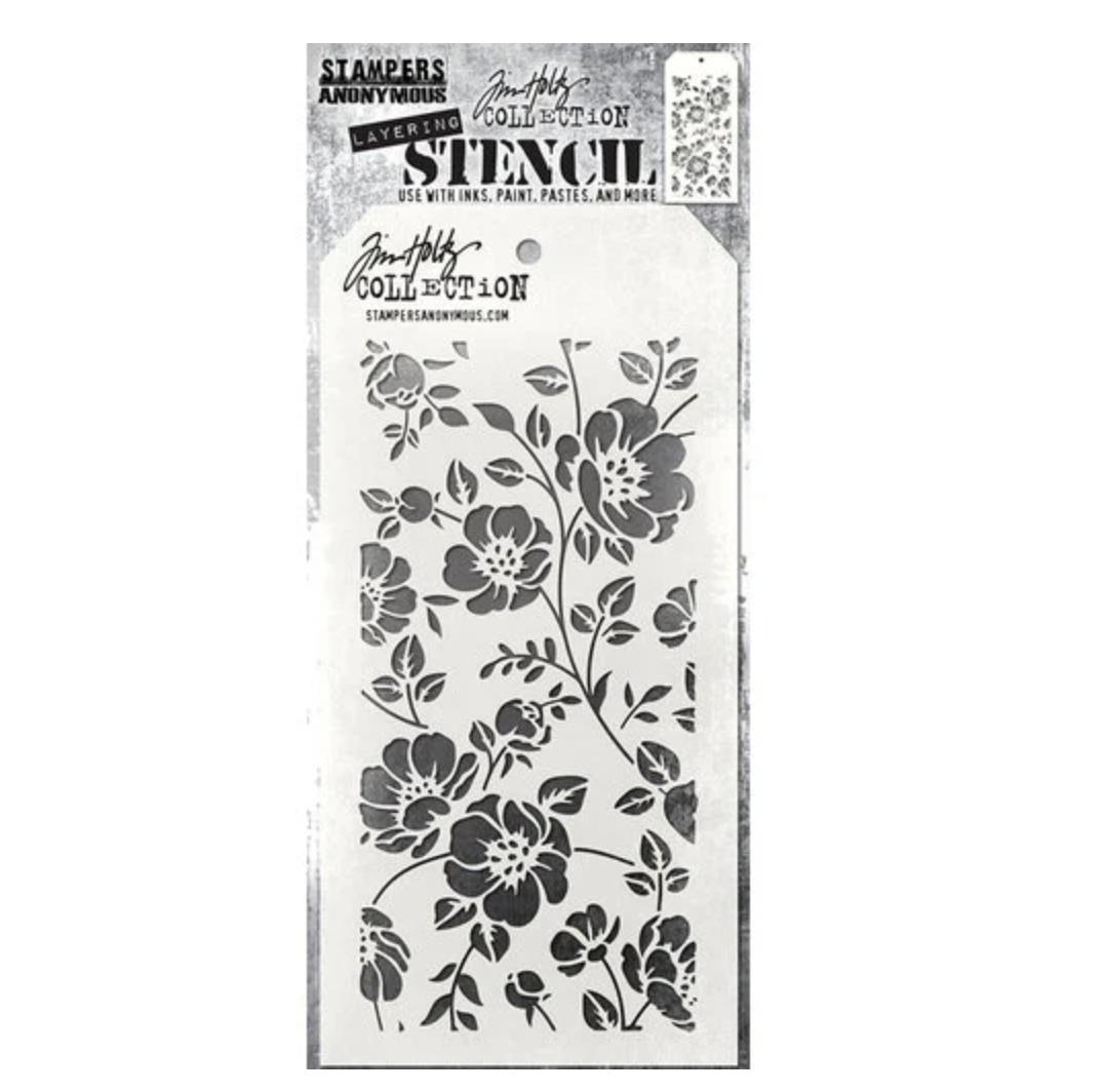 Tim Holtz - Script - Floral - Stampers Anonymous