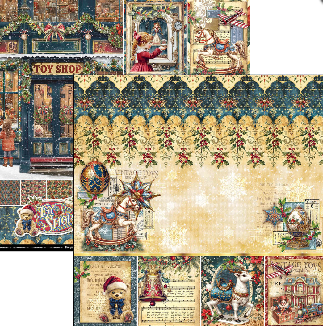 12x12 - Toy Shop - Paper Pad - Double Sided Paper - 12/Pkg - Ciao Bella