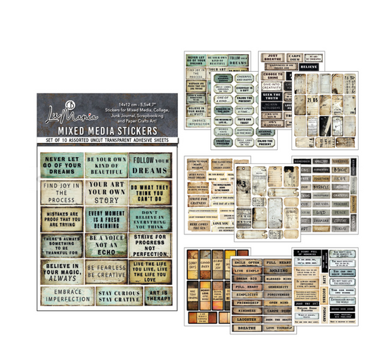Mixed Media Sticker Set - Kind Thoughts - 10/Pkg - Ciao Bella