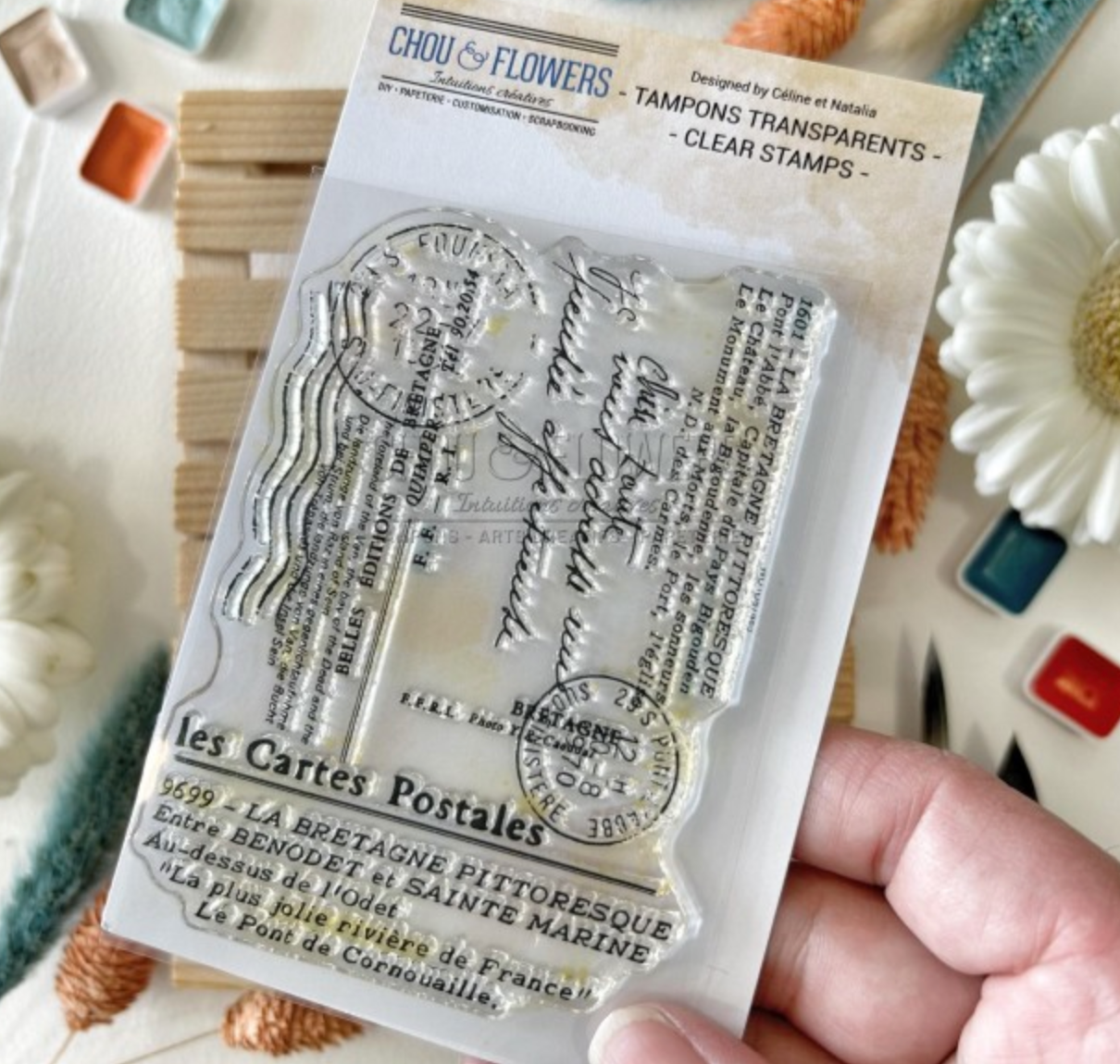 Clear Stamp - CLEAR TEXT BRITTANY - Chou and Flowers