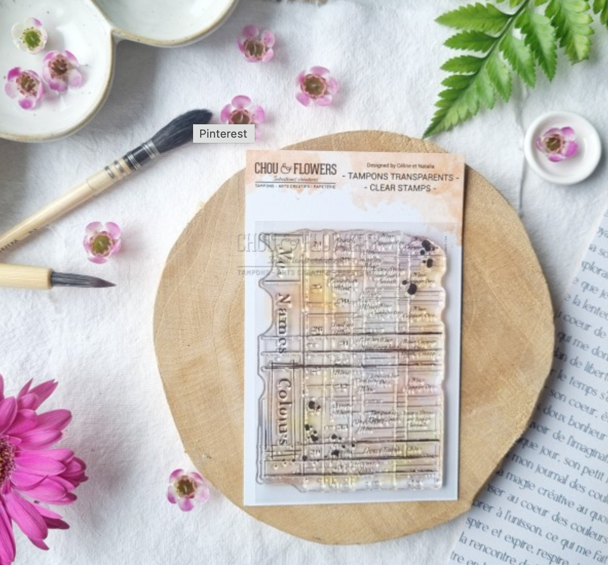Clear Stamp - A7 - BACKGROUND COLORS- Chou and Flowers