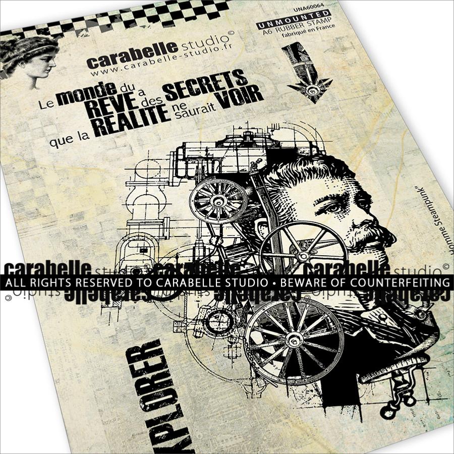 Unmounted A6 Stamp - Steampunk Man Portrait - Carabelle Studio