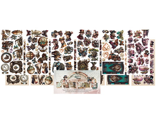 6x12 - Steampunk Dream - Fussy Cutting Set - Alchemy Of Art