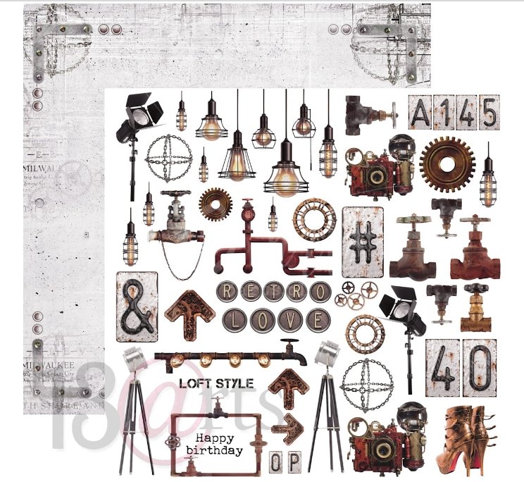 13 @rts - INDUSTRIAL ZONE Paper Set 6x6 Inch 13 @rts