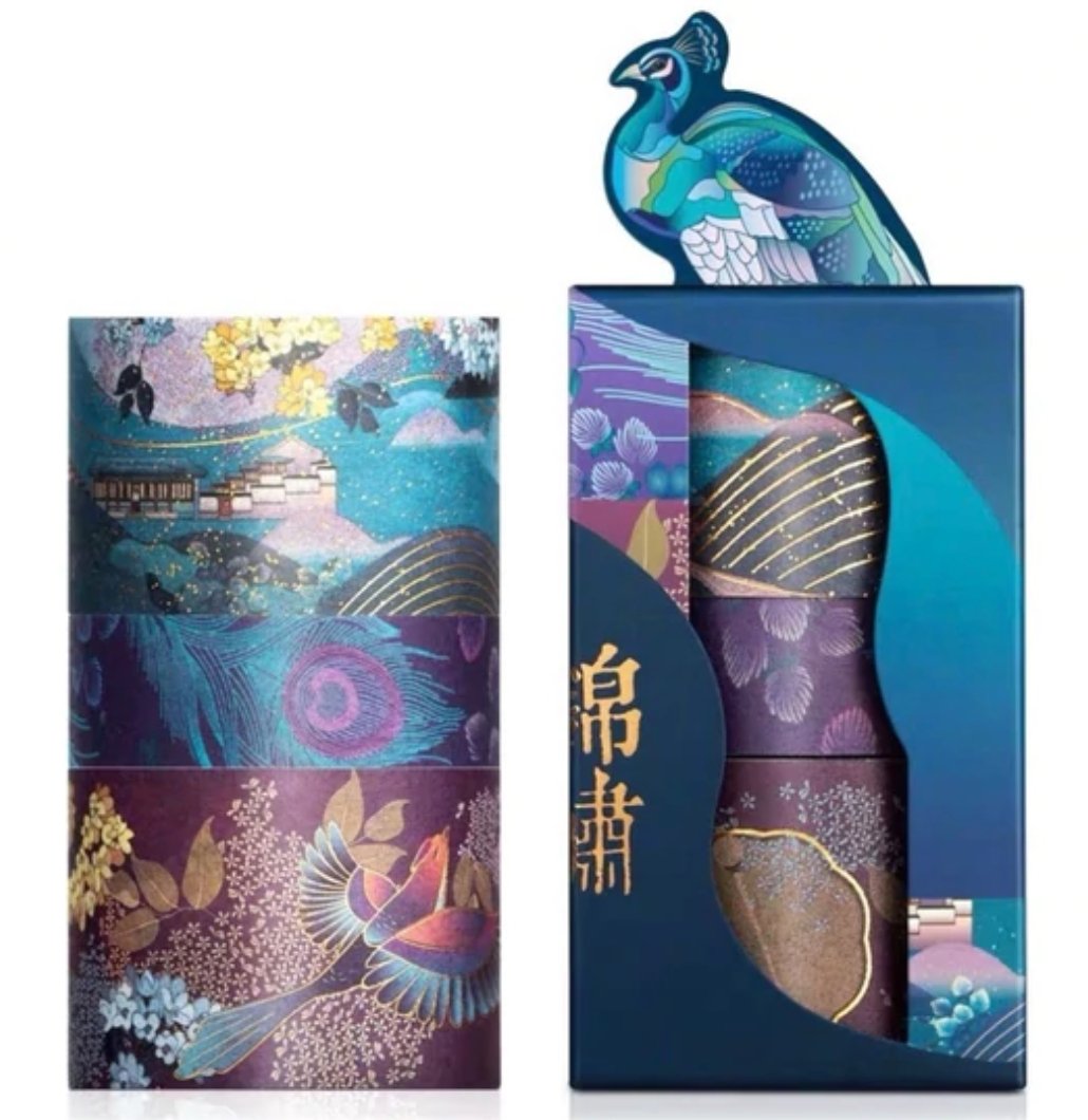 3 Piece Peacock Emerald Gilded Washi Tape Set Washi Tape Shop