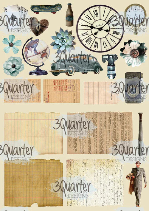 Vintage Man - Card Collection - 3Quarter Designs