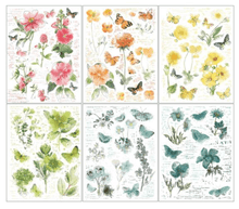 49 and Market - Spectrum Sherbet Botanical Rub-On Transfer Set - Messy Papercrafts