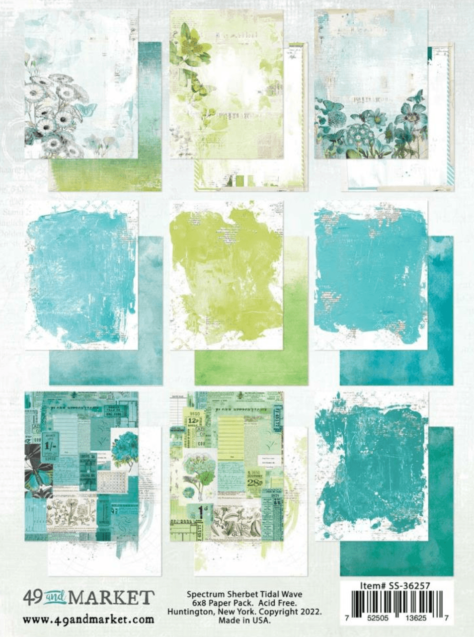 49 and Market - Spectrum Sherbet Tidal Wave Pack - 6x8 Inch - Messy Papercrafts