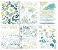 49 and Market - Spectrum Sherbet Tidal Wave Rub-On Transfer Set - Messy Papercrafts