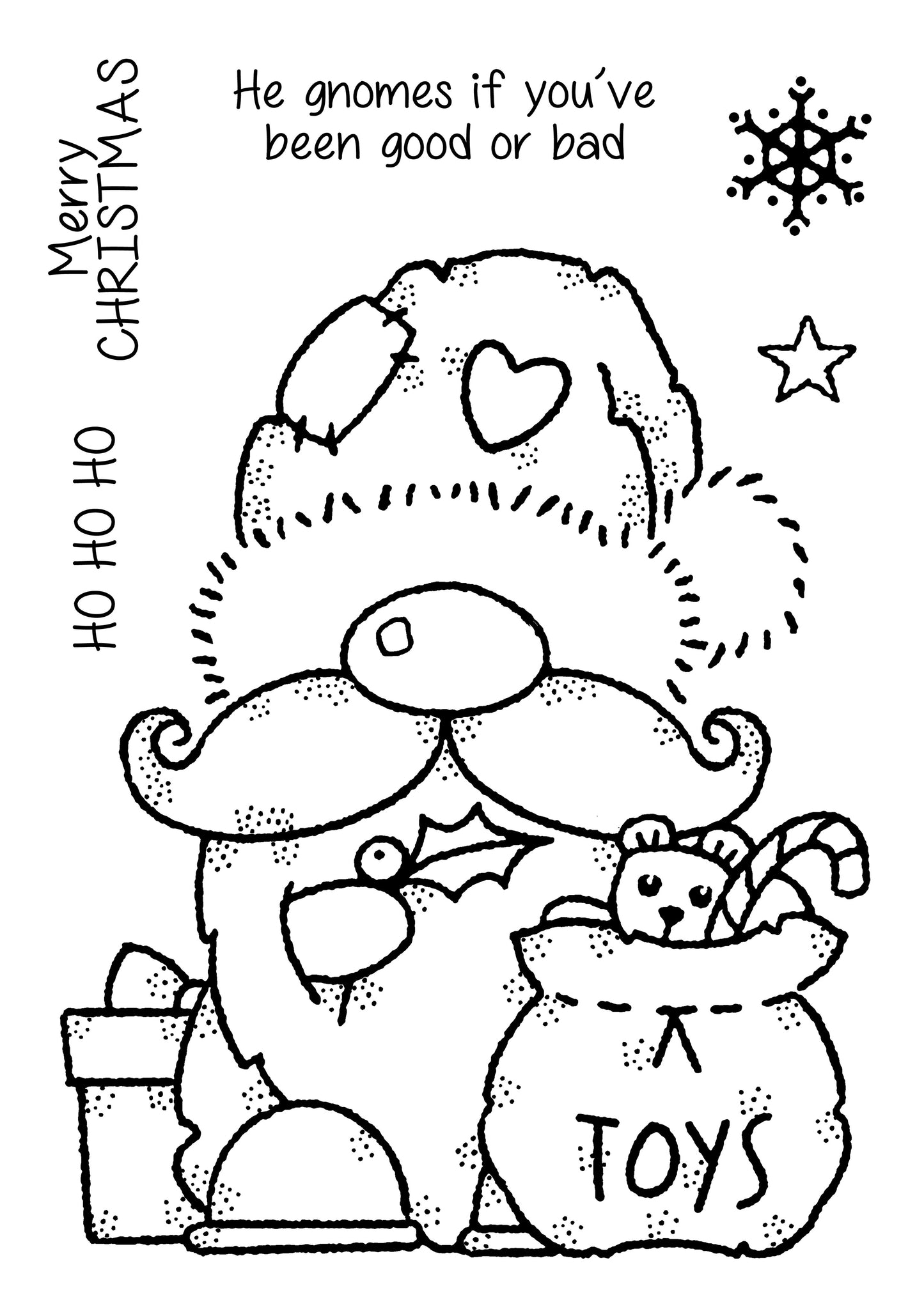 Santa Gnome - Clear Stamp - Woodware Craft Collection - 4X6